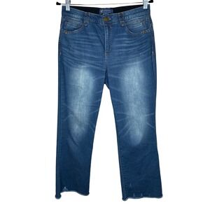 Democracy AB Technology Solution Stretch Cropped Straight Leg Jean Raw Hem‎ SZ 8